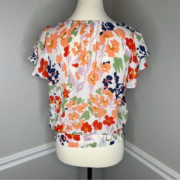 Ann Taylor factory bright floral blouse - Picture 4 of 7